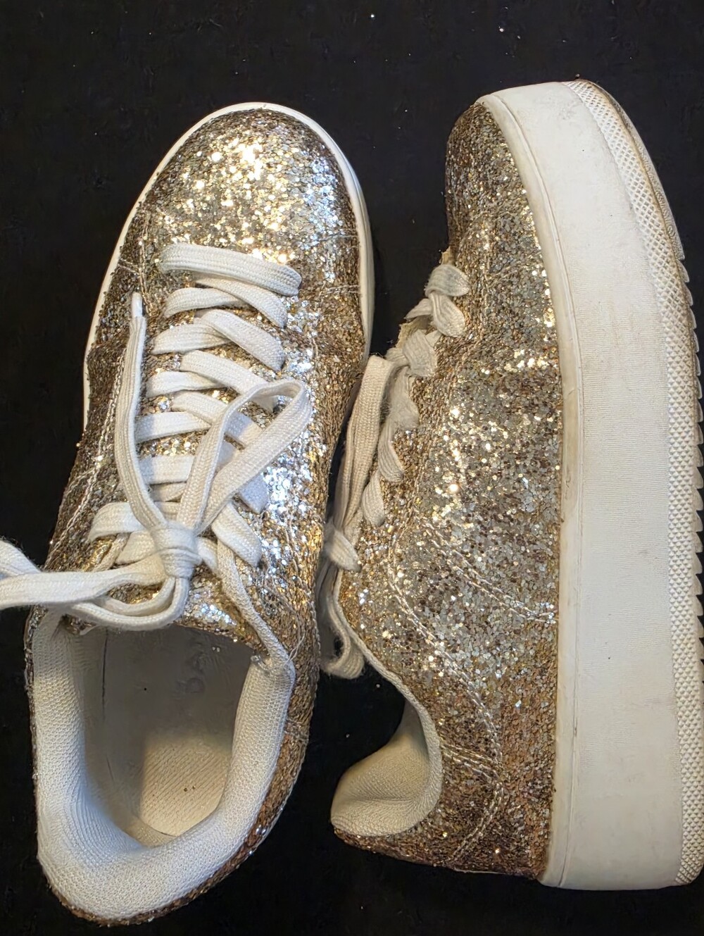 Women’s Glitter Platform Sneaker - Gold